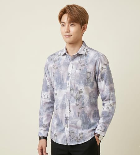 Image of UNM Men's Printed, Slim Fit, Casual Shirt.