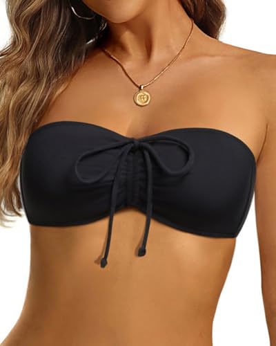 Tempt Me Women Bandeau Bikini Top Strapless Swim Tops Tube Halter Swimsuit Top Only2