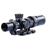 GUNNR 1-6x24 FFP Riflescope with Scope Mount for Weaver or Picatinny Rails, Tactical Red Green Dot Sight w Anti Reflective Device Multicoated Lenses for Rifles Airsoft Guns and More, Battery Included