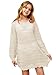 CharmWM Girls Long Sleeve Swimsuit Cover Up Kids Fashion Crochet Swim Coverup Beach Dress 5-14 Years Beige