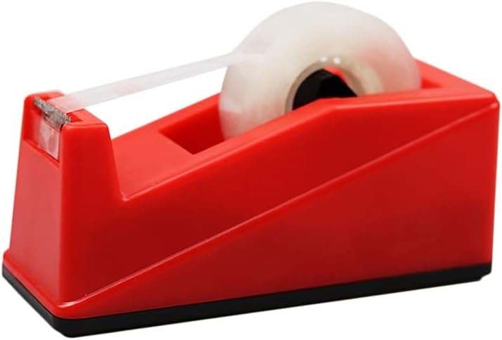 DBKMPZ Classic Desktop Tape Dispenser,1 in Core,Non-Skid Base - with 1 Premium Rolls Invisible Clear Tape, Perfect for Office, Home, School (Red) : Office Products