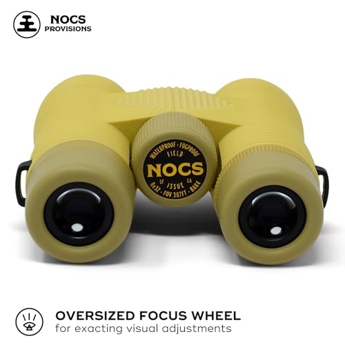 Image of Nocs Provisions Field Issue 8x32 Waterproof Binoculars, 8X Magnification, Bak4 Prism, Wide View Multi-Coated Lenses for Bird Watching, Hunting & Wildlife Viewing - Banana Slug Yellow