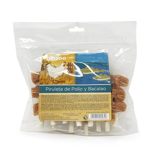 Biazoo Piruleta de Pollo y Bacalao 500 grs Snacks para Perros Apto para Todas Las Razas y tamaños. Snack Altamente digerible y con Alto Contenido en proteína.