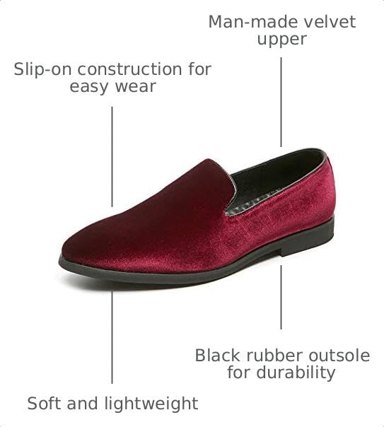 Image of FLQL Men's Luxury Penny Loafer Slip-On Velvet Shoes Party Dancing Shoes Suede Wedding Shoes Plus Size 7-13
