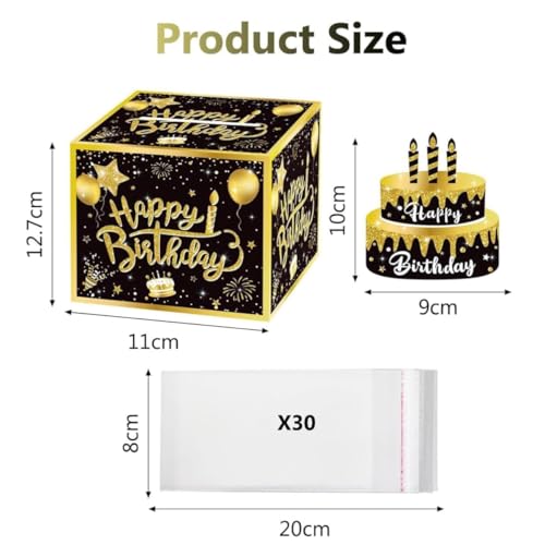 ZHAOYCSH Geldgeschenk Box zum Geburtstag - Lustige Überraschungsbox zum Geld Ziehen, Kreative Spardose mit Fotozubehör für Geburtstag, Geschenk für Frau, Freundin, Mutter (Schwarz Gold)
