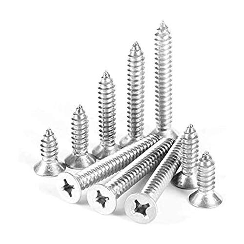 100 Tornillos Autorroscantes M2x20 mm Cabeza Plana Acero Inoxidable miniatura 3