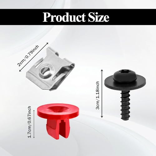 Image of HAOBO 10Sets Engine Splash Shield Guard Undertray Cover Screws Bolt Nut Clip Kit, Engine Splash Shield Screw Kit, Engine Under Cover Splash Shield Guard Body Bolt for Ford Focus Fusion (K1-10PCS)