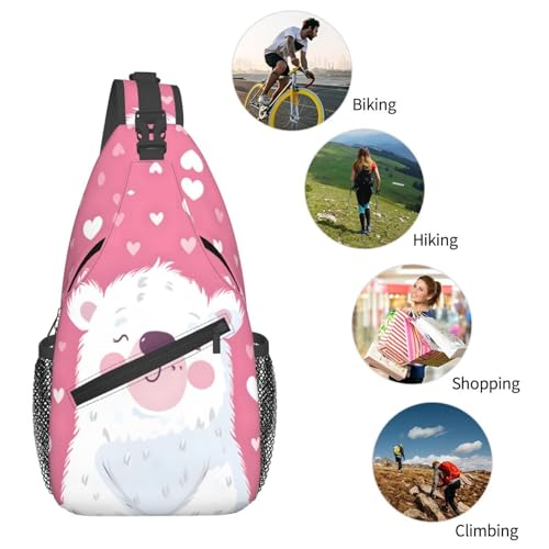 Bolso tipo bandolera divertido oso polar ligero para viajes miniatura 5