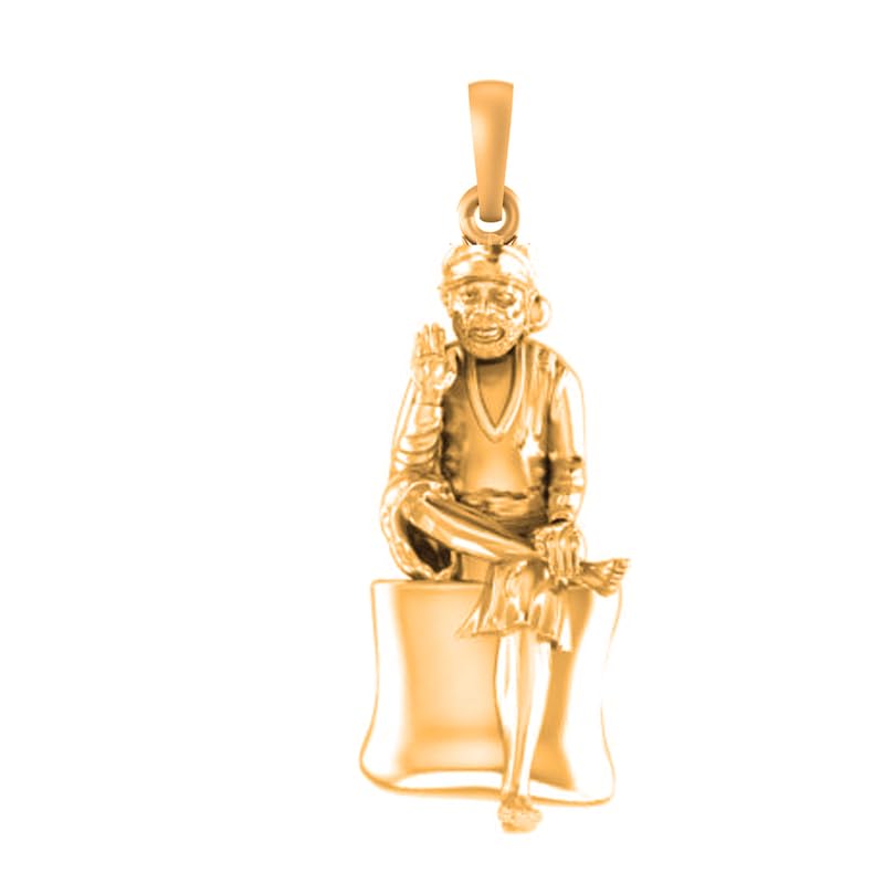 Colgante de plata God Sai Baba oro 22 quilates soluciona alergias joyería religiosa S