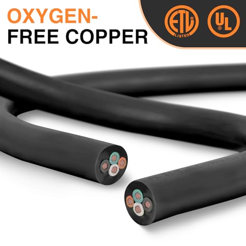 Image of Nilight 25FT 50 Amp RV Extension Cord with Adapter 30Amp to 50Amp 250V Heavy Duty 6 /3+8 /1 Gauge Pure Copper STW Wire UL ETL Listed 4 Prong 14-50P 14-50R Weatherproof Suit for Generators Camper