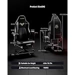 AutoFull M6 Gaming Chair, Ergonomic Office Chair with Dynamic Lumbar Support, 6D Adjustable Armrests and Footrest (Black) - Image 3