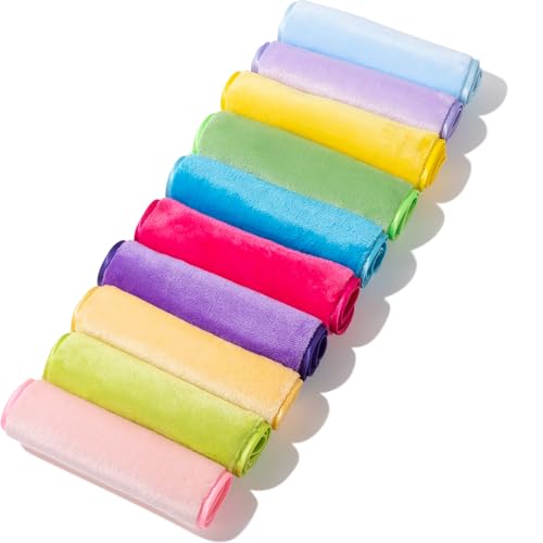 XEPST 10 PCS Mikrofaser Abschminktücher Waschbar 40 x 20 CM Bebe Abschminktücher Mikrofaser Make-up Entferner Tuch Microfasertuch Abschminken Hypoallergene Microfaser Reinigungstücher für das Gesicht