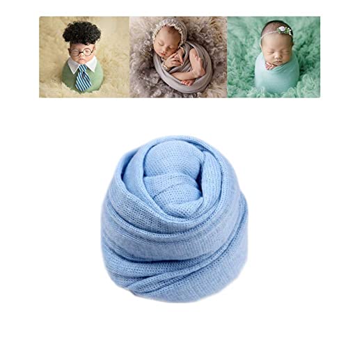 Image of Coberllus Newborn Baby Photography Props Blanket Stretch Knitted Wrap for Boys Girls Photography Shoot