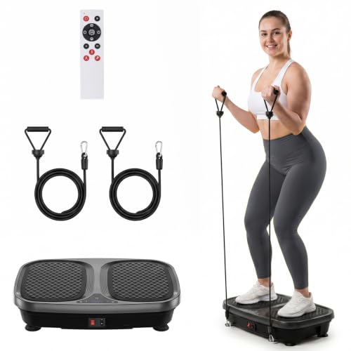 Image of NEWBULIG Vibration Plate, Whole Body Workout, Vibrating Platform with LED Touch Screen & Pull Ropes for Weight Loss & Muscle Toning