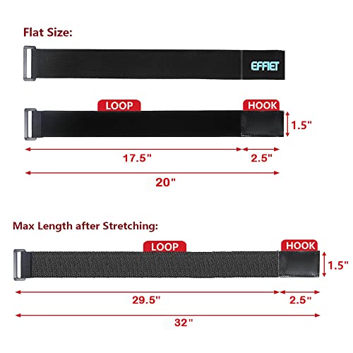 Effiet Elastic Hook And Loop Cable Tie Fastening Cable Strap Adjustable Magic Securing Cord Organizer (Black, 20 In, 2 Pcs) #TOP1