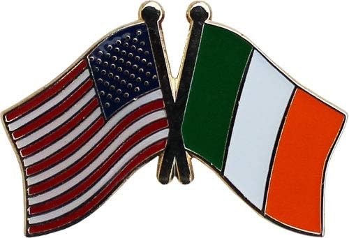 USA and Ireland Flag Die-struck Metal Friendship Lapel Pin with Butterfly Clasp Closure - Image 2