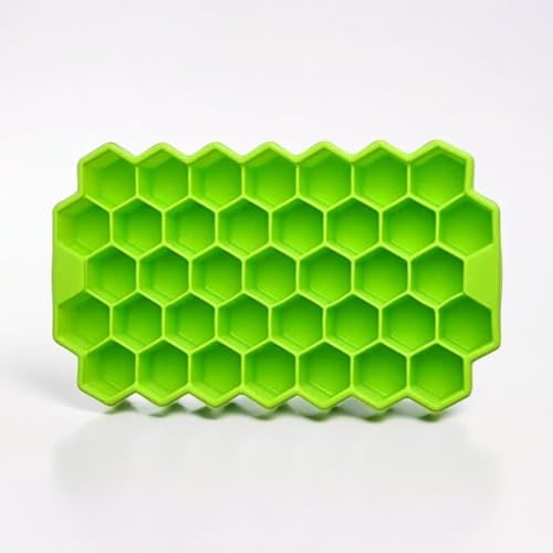 Image of Ice Cube Tray Silicone for Freezer Honeycomb 37 Cavity Ice Cube Mould Flexible Tray for Freezer, Chocolate Cake Maker, Ice Trays for Chilled Drinks, Reusable (Pack of 1)