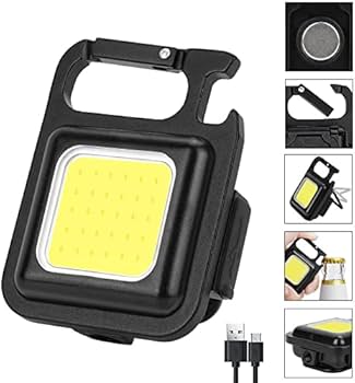 Amazon.co.jp: LED 投光器 COB 作業灯 USB充電式 キーホルダー式 超