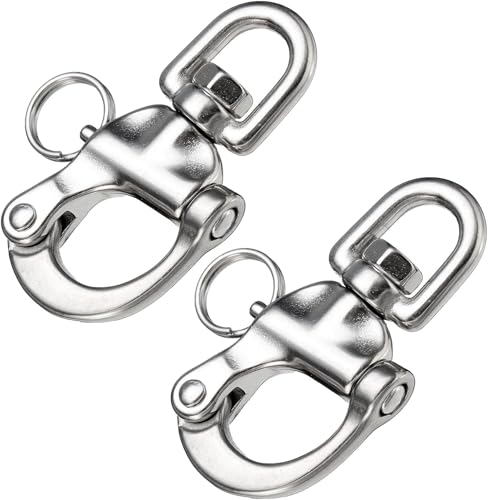 QualiTime 2Pack 316 Stainless Steel Swivel Eye Snap Shackle, 3.5