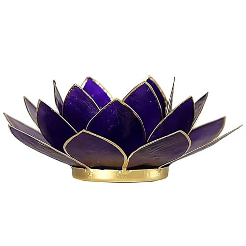 Porte Bougie Fleur de Lotus Bleu 13,5cm