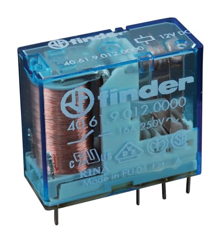 RELE SERIE 40 STANDARD 12Vcc 1 CIRCUITOSCONMUTADOS 8 PINES 16A MINI-RELE CIRCUITO IMPRESO 29x25x12.4mm FINDER 40.61.9.012.0000