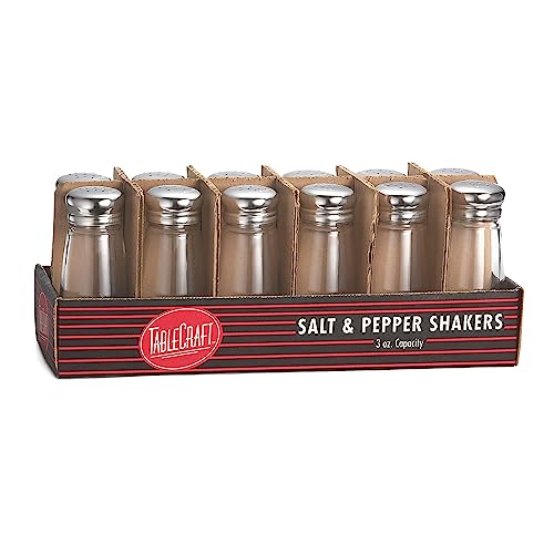 TableCraft C132-12 Glass 3 Oz. Salt/Pepper Shaker - Dozen