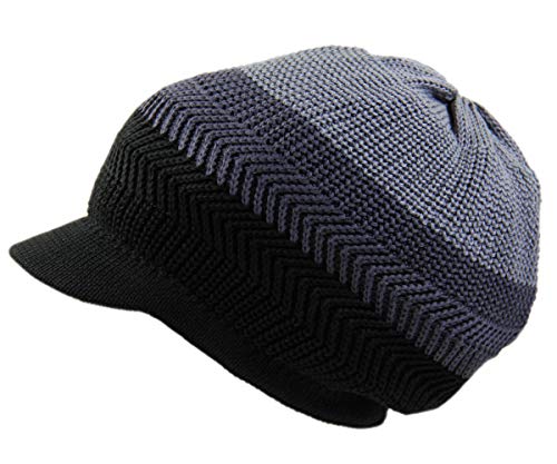 Gorro de punto de algodón Rasta holgado, Gris/Gris Oscuro/Negro, altoa única/XL