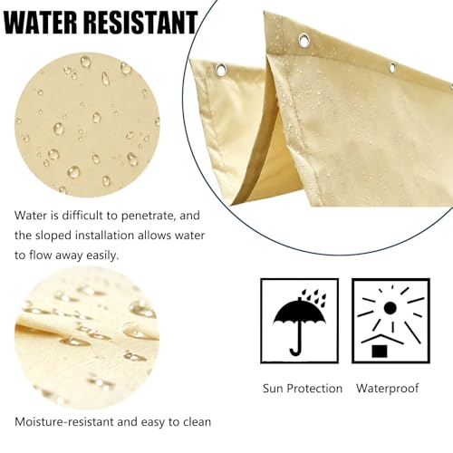 Voile d'ombrage rétractable vague avec œillets et corde robuste - 4
