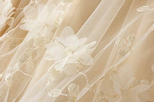 CosSky Womens Foral Tulle Skirt Elastic High Wasit Embroidery Floral Mesh Tutu A-Line Midi Skirts - Image 2