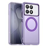 SEAHAI Cover per Xiaomi POCO F6 Pro 5G con Magnetico Adsorbimento Funzione, Ultra-sottile Glassato Traslucido Dura PC Custodia Silicone TPU Bumper Antiurto Case, Viola