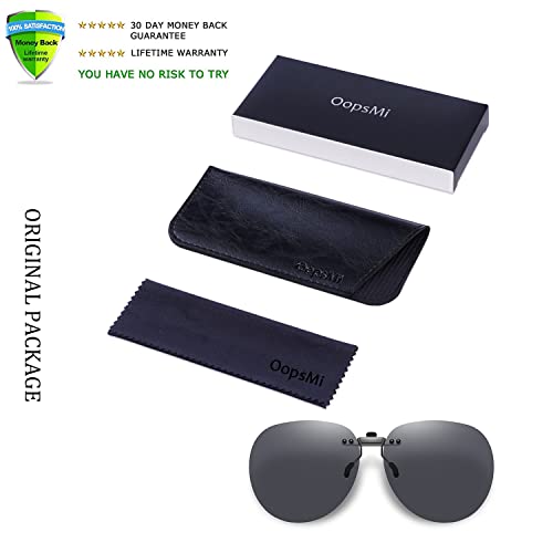 Clip On Sunglasses Polarized Over Prescription Glasses Unisex Rimless Non-Flip Up 5