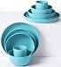 Lekoch Bamboo Dinnerware Set，Eco-friendly Bamboo Fiber Dinnerware 10-Piece，Tableware Set for Picnic,Party,BBQ,Gift,Wedding,Camping(Dinner & Salad Plate Cup Large & Small Bowl) (2 Guest (Navy))