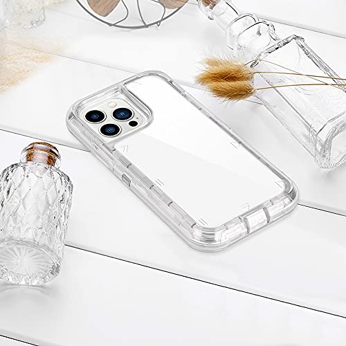 Coolden For Iphone 13 Pro Max Hybrid Clear Phone Case, Heavy Duty Protective Dual Layer Shockproof Case With Hard Pc Bumper Soft Tpu Back For Iphone 13 Pro Max 6.7 Inch Transparent #TOP4
