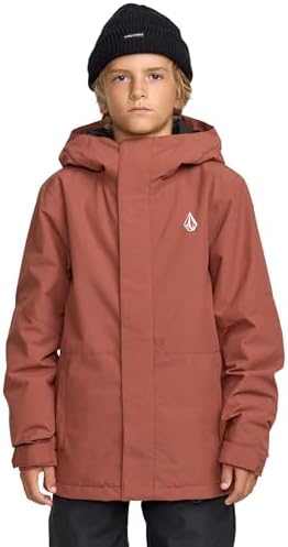 Volcom Big Kid's Vernon Insulated Jacket – 10K Waterproof with Grow-Tech & Zip Tech®, Henna, X-Small