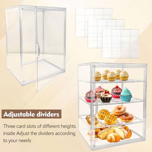 Bread box de 4 niveles ajustables con puerta magnética hermética 5