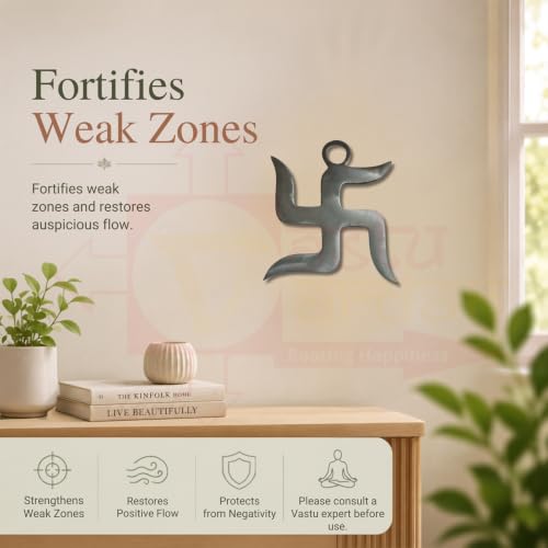 Image of Zinc Swastik | 5.5 Inch Approx. | Vastu Dosh Nivaran Remedies | Swastik for Entrance | Home and Office |