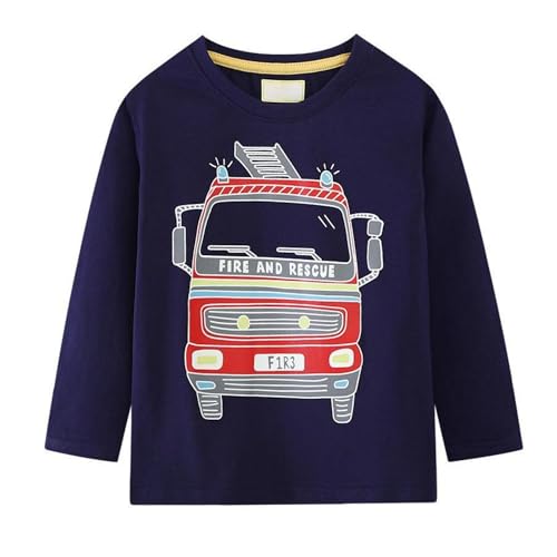 Boys' Luminous Sweatshirts Kids Long Sleeve Soft Cotton Cartoon Tops for 1-6 Years