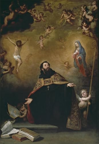 Tableau Toile Murillo San Agustín d'Art Impression Déco Murale 60x90cm