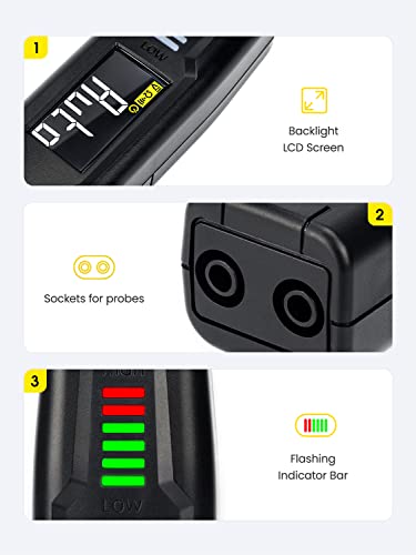 Kaiweets Voltage Tester Non Contact Voltage Tester Circuit Tester With Test Leads, Auto Measuring Wire Tester For Acv/Dcv Multifunction Electric Detector St100… #TOP3