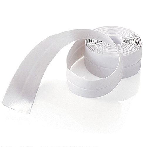 Cinta de sellado para inodoro, de PVC, autoadhesiva, impermeable, flexible, a prueba de moho (3,8 cm x 3,2 m), color blanco 2.2cm x 3.2m blanco Cover