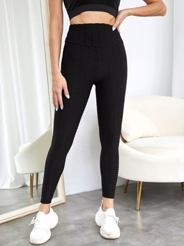 Calça Feminina Legging Cintura Alta Bolha 3D Com Compressão Disfarça Celulite Fitness Sem Transparên