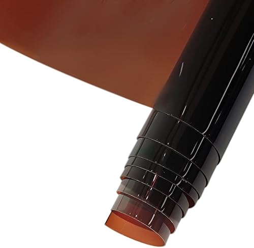 HYANG - Hojas de vinilo holográfico transparente de PVC marrón oscuro, 1 rollo de 12 x 47 pulgadas (11.8 in x 47.2 in) para hacer manualidades,