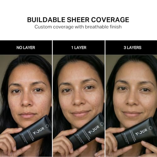 Image of Y'OUR Tinted Moisturizer SPF 30: Anti-Aging Face Sunscreen & Hydrating BB Cream. Sheer Buildable Color Correcting Coverage. Dewy, Oil-Free for Mature, Dry & Oily Skin, 1.35 oz (Medium)