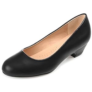 Journee Womens SAAR Comfort Insole Round Toe Block Heel Pumps