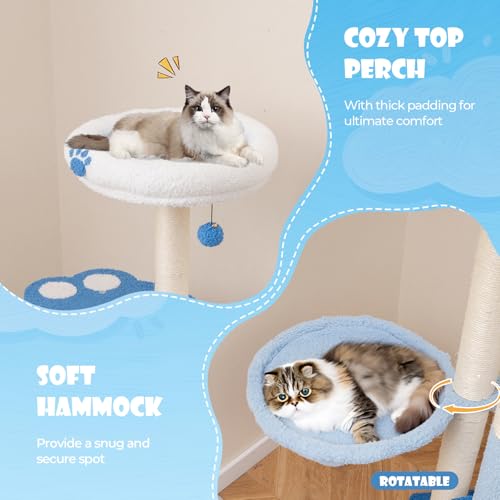 Tangkula Torre para Gatos con Colchoneta y Rascador, 54 in miniatura 5
