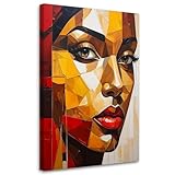 Couleurs intenses - tableau de dimensions 80x120 cm avec un motif de Visage de femme abstraction colorée apporte un vent de fraîcheur dans ton intérieur. Les côtés imprimés ajoutent de l'élégance et créent un effet visuel harmonieux.