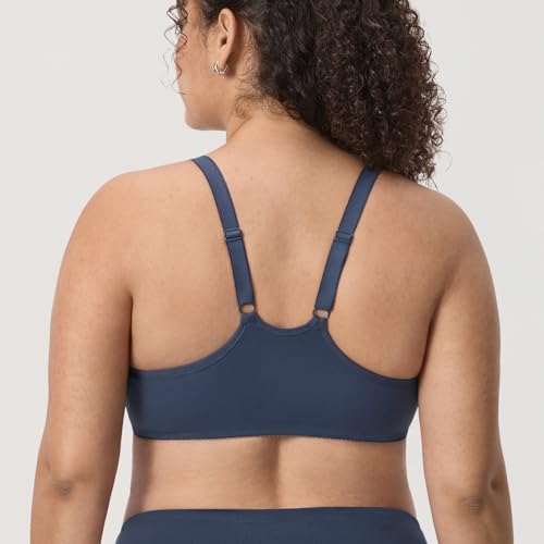 Image of DELIMIRA Women's Front Closure Racerback Bras Plus Size Full Coverage Supportive Underwire Plunge Unlined Bra