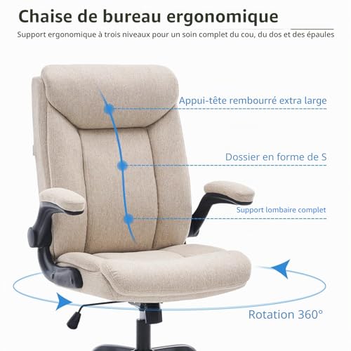 Chaise de bureau ergonomique compacte pour optimiser l'espace et soulager le dos - 6