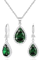 05.May-White Gold Plated | Emerald Green