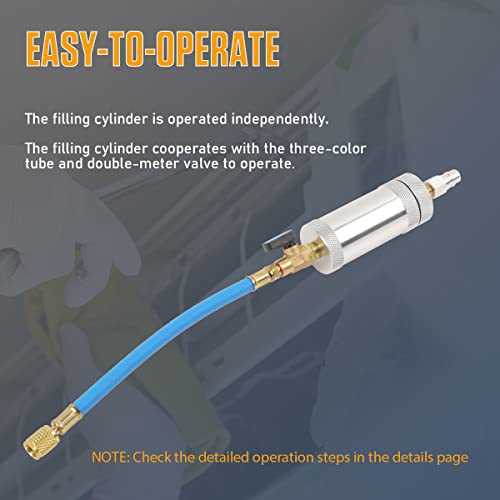 Ac Oil Injector Tool R134A Compressor Oil Injector Kit With Snap Quick Coupler 2 Oz Car Hvac Ac Dye Kit With 1/4" Sae Connector For R12 R22 Refrigerant System Car Automotive A/C Dye Injector Tool Kit #TOP4